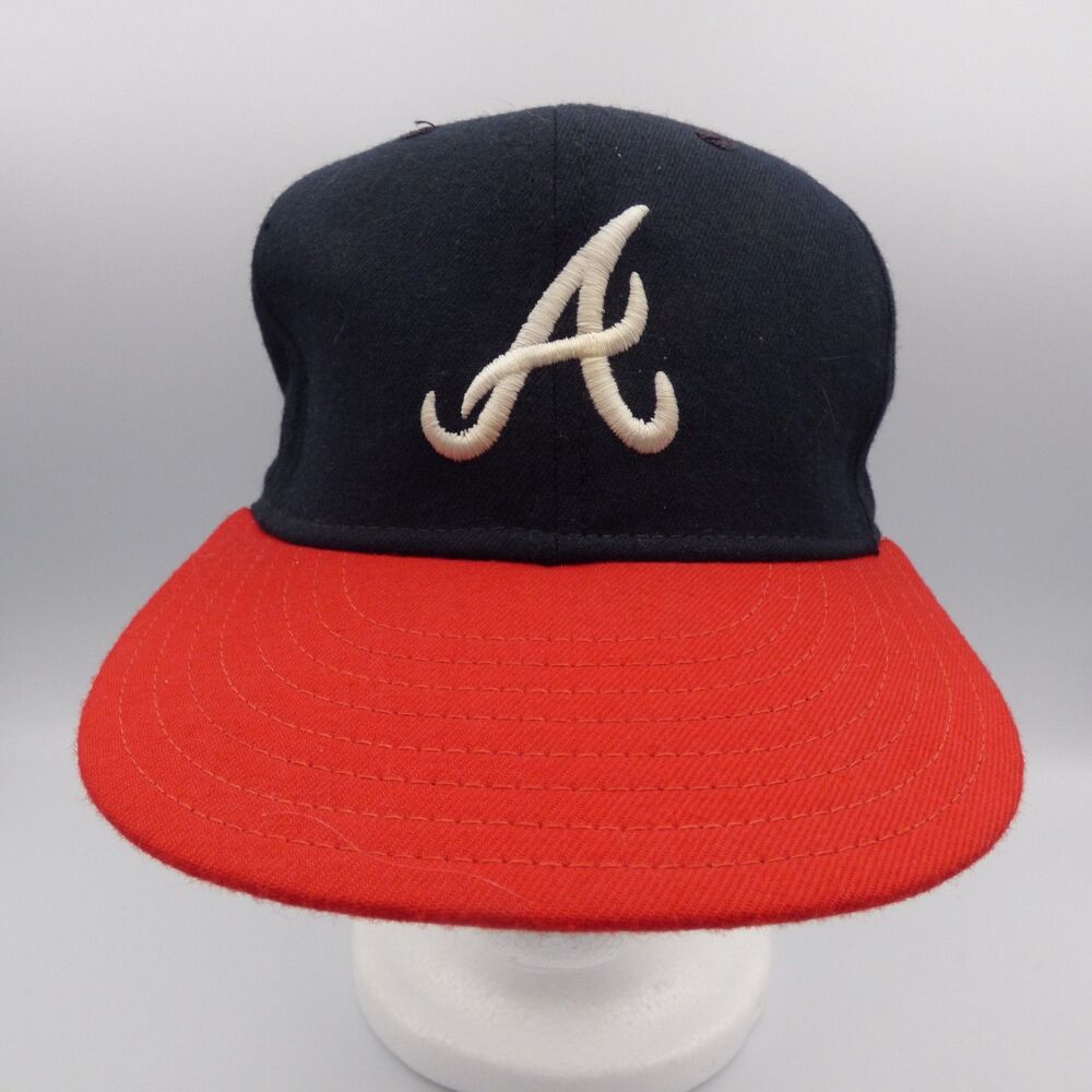 Vtg 1980s New Era Pro Model Atlanta Braves Hat 7 1/8 Made in USA Du Pont NOS